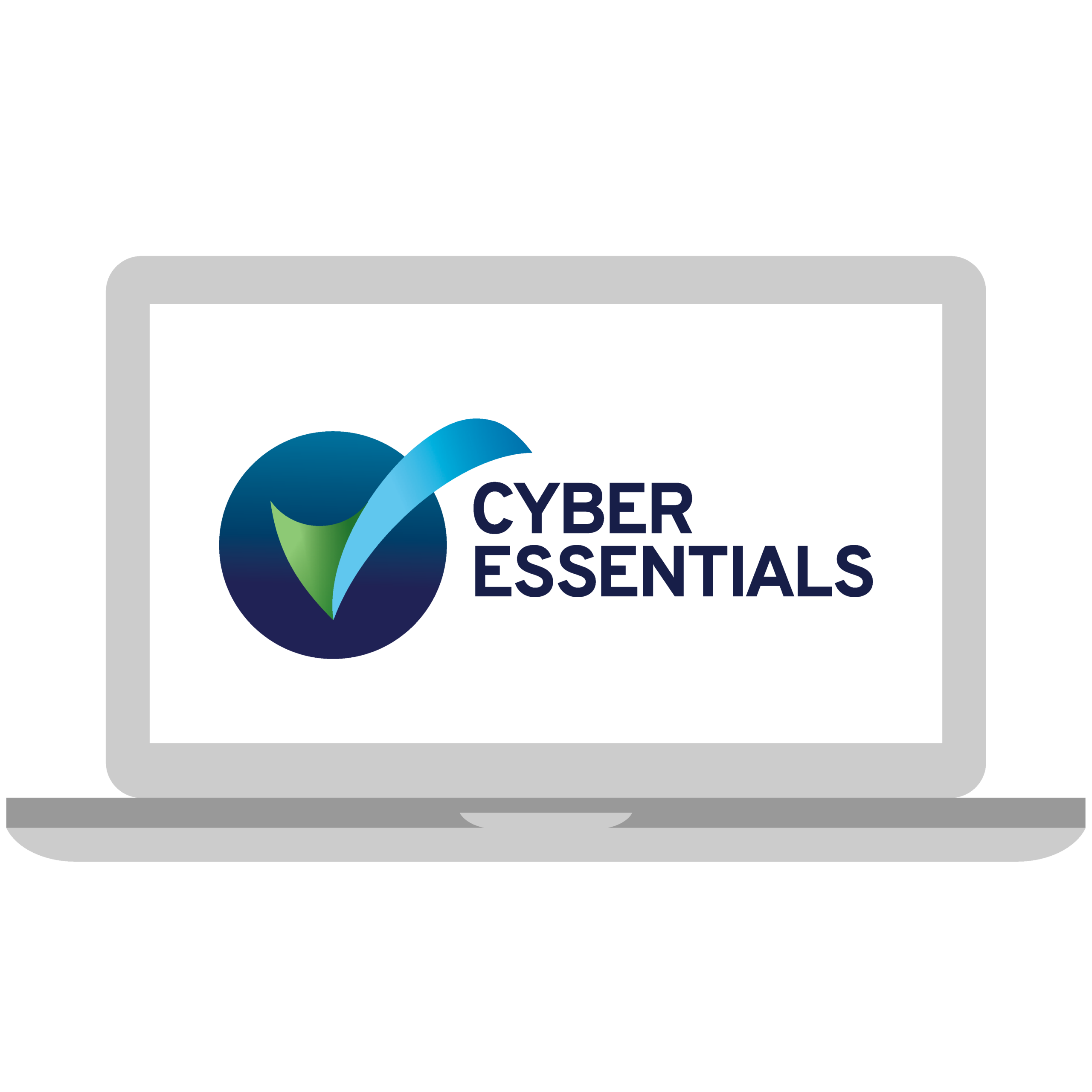 Cyber Essentials Logo on a laptop screen