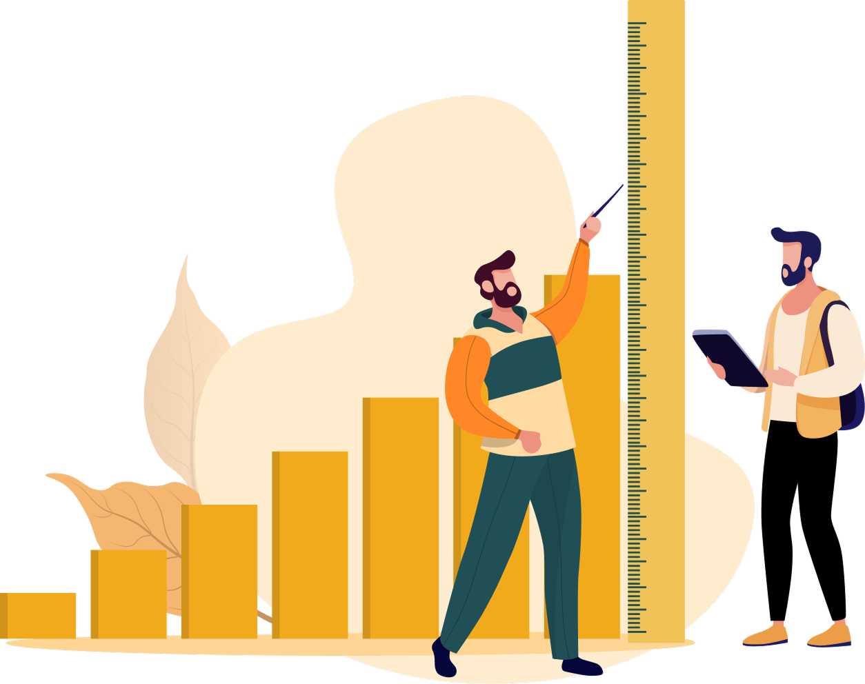 Tailored to you image of two people in front of a measure