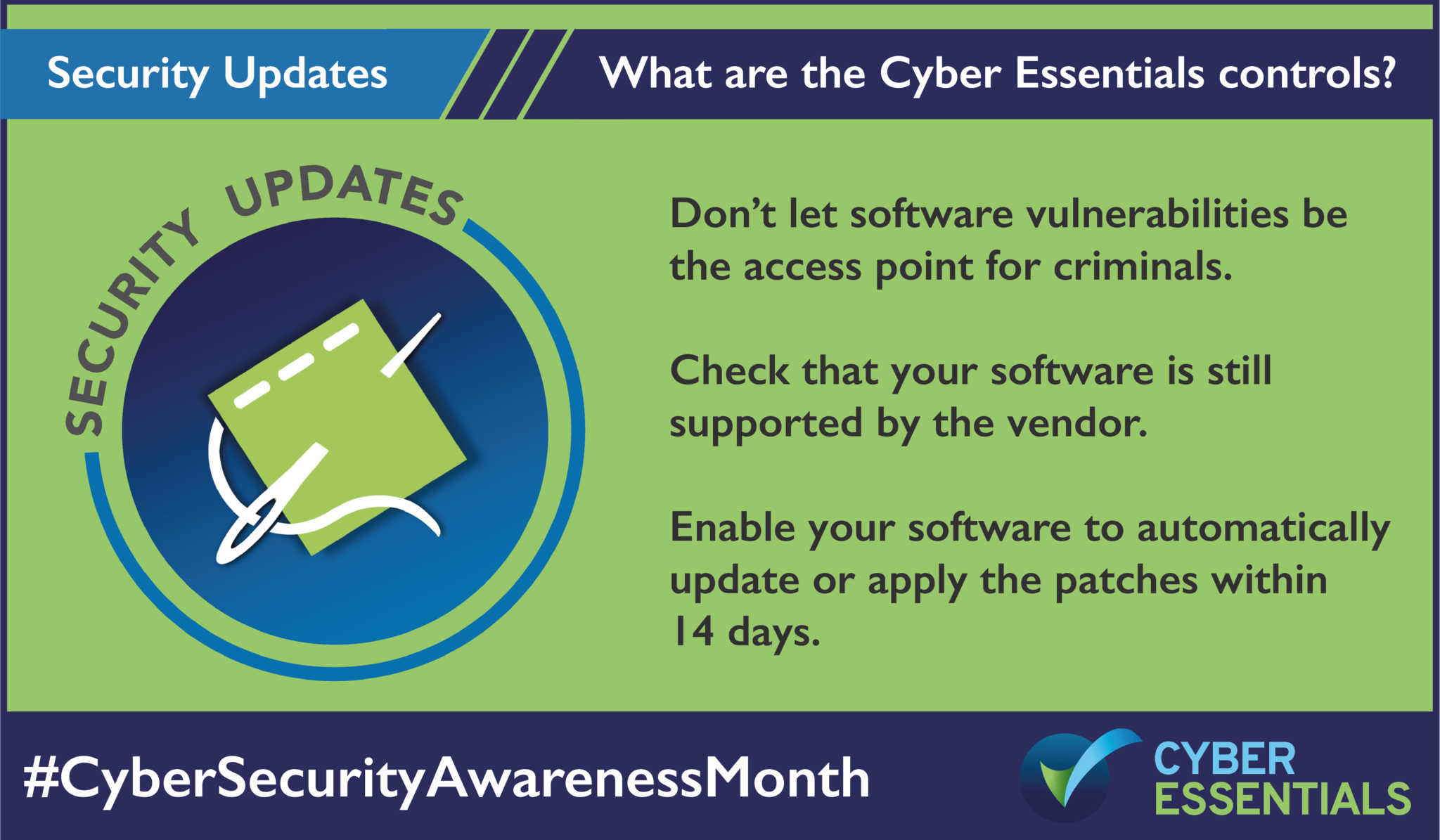 Cyber Essentials Security Updates Control