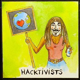 Hacktivists cartoon