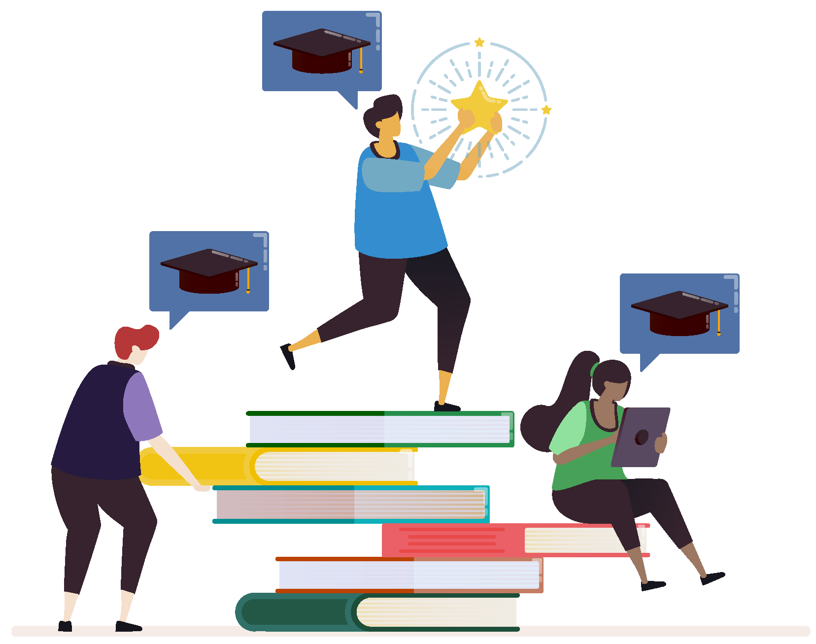 students with books